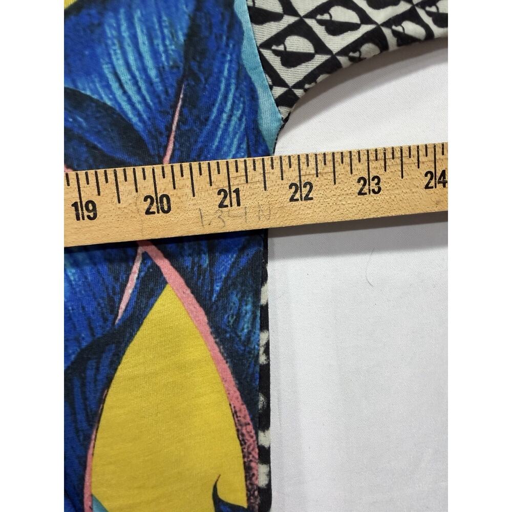 Adidas x FARM Rio Tropical Palm Leaf Print T-Shirt Dress Womens Blue - Size M - Picture 5 of 9